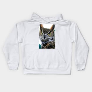 Great Horned Owl Bird Of Prey Kids Hoodie